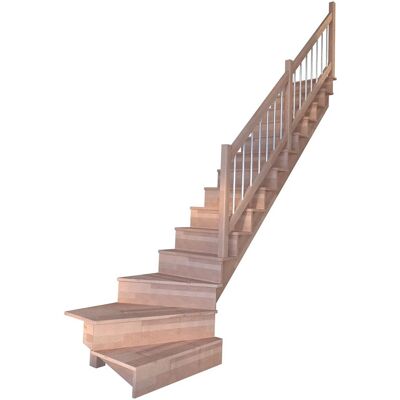 StarWood Treppen Treppe Lindos Pro Buche Gew. R 80 cm Setzstufen Holz-Edelstahl-Geländer FSC® StarWood Treppen Treppe Lindos Pro Buche Gew. R 80 cm Setzstufen Holz-Edelstahl-Geländer FSC®
