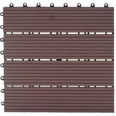 MCW WPC Bodenfliese Sarthe Holzoptik Balkon/Terrasse 11x Je 30x30cm - 1qm Coffee Linear MCW WPC Bodenfliese Sarthe Holzoptik Balkon/Terrasse 11x Je 30x30cm - 1qm Coffee Linear