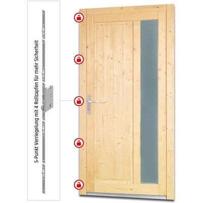 Panto Holz-Nebeneingangstür NET 511 Fichte Natur 98 cm x 200 cm Anschlag Links Panto Holz-Nebeneingangstür NET 511 Fichte Natur 98 cm x 200 cm Anschlag Links