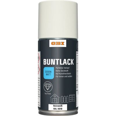 OBI Buntlack Spray RAL 9010 Reinweiß seidenmatt 150 ml OBI Buntlack Spray RAL 9010 Reinweiß seidenmatt 150 ml