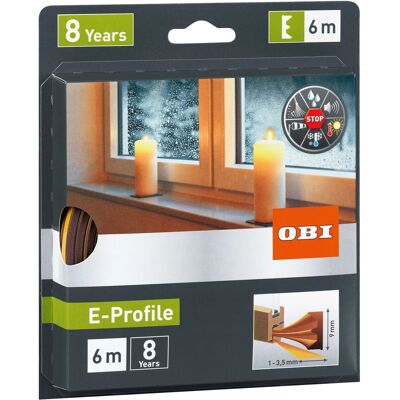 OBI Türdichtung / Fensterdichtung aus Gummi E-Profile Braun OBI Türdichtung / Fensterdichtung aus Gummi E-Profile Braun