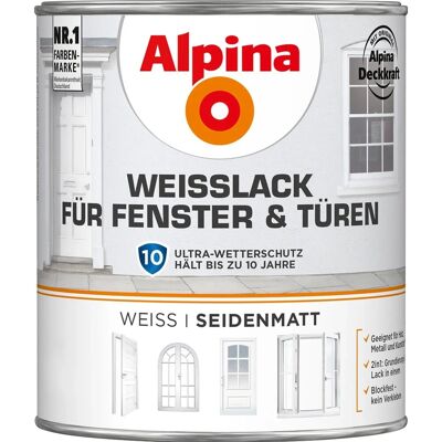 ALPINA Weißlack - Seidenmatt für Fenster & Türen - Farbe ALPINA Weißlack - Seidenmatt für Fenster & Türen - Farbe