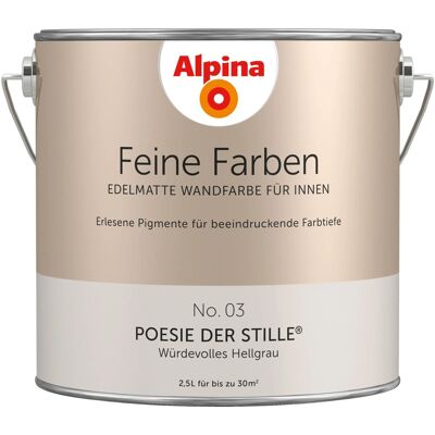 ALPINA Graue Wandfarbe - Feine Farben No. 03 Stille Poesie - Innen Matt - 2,5L ALPINA Graue Wandfarbe - Feine Farben No. 03 Stille Poesie - Innen Matt - 2,5L