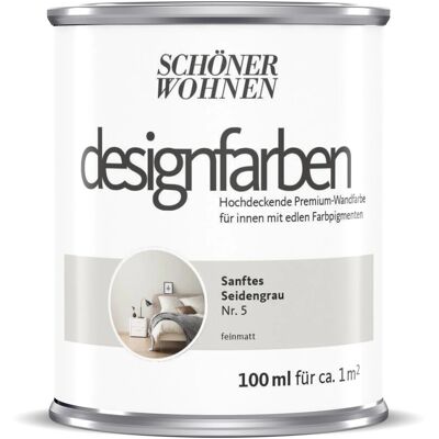 Schöner Wohnen Designfarben Sanftes Seidengrau 100 ml Schöner Wohnen Designfarben Sanftes Seidengrau 100 ml