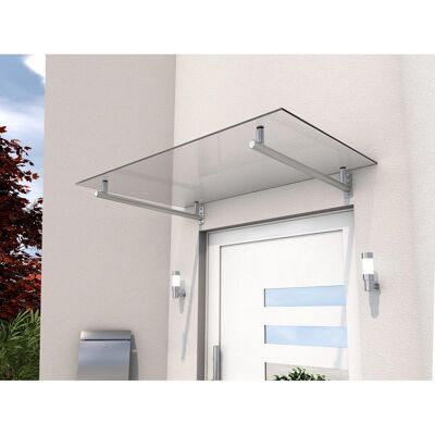 Gutta Glasvordach HD 160 Edelstahl Klar 160 cm x 100 cm Gutta Glasvordach HD 160 Edelstahl Klar 160 cm x 100 cm