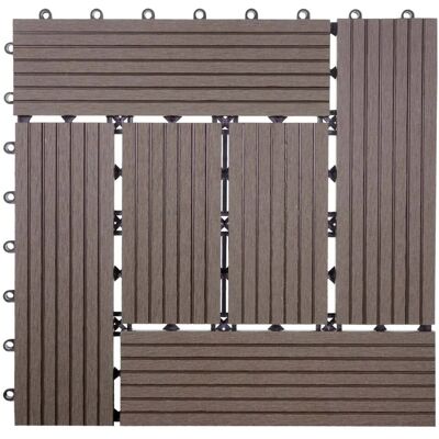 MCW WPC Bodenfliese Sarthe Holzoptik Balkon/Terrasse 11x Je 30x30cm - 1qm Basis Coffee Versetzt MCW WPC Bodenfliese Sarthe Holzoptik Balkon/Terrasse 11x Je 30x30cm - 1qm Basis Coffee Versetzt