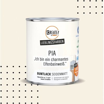 CREATE! by OBI Buntlack Lieblingsfarbe Pia Elfenbeinweiß Seidenmatt 0,75 l CREATE! by OBI Buntlack Lieblingsfarbe Pia Elfenbeinweiß Seidenmatt 0,75 l