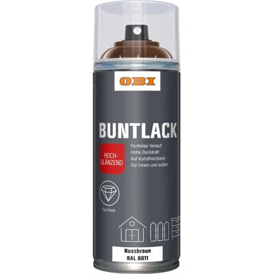 OBI Buntlack Spray RAL 8011 Nussbraun hochglänzend 400 ml OBI Buntlack Spray RAL 8011 Nussbraun hochglänzend 400 ml
