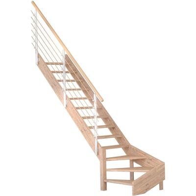 StarWood Treppen Treppe Mykonos Pro Eiche Gew. L 90 cm Design-Geländer-Holz FSC® StarWood Treppen Treppe Mykonos Pro Eiche Gew. L 90 cm Design-Geländer-Holz FSC®
