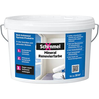 SchimmelX Mineral Renovierfarbe Anstrich 5 l SchimmelX Mineral Renovierfarbe Anstrich 5 l