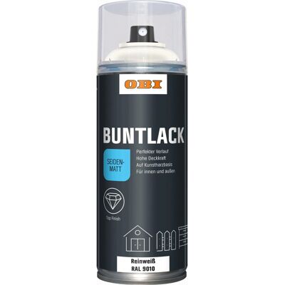 OBI Buntlack Spray RAL 9010 Reinweiß seidenmatt 400 ml OBI Buntlack Spray RAL 9010 Reinweiß seidenmatt 400 ml