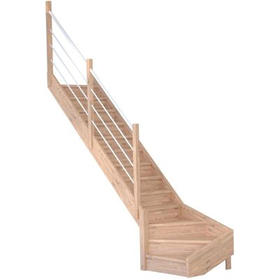 StarWood Treppen Treppe Mykonos Pro Eiche Gew. L 80cm Setzstufe Holz-Edelstahl-Geländer Weiß FSC® StarWood Treppen Treppe Mykonos Pro Eiche Gew. L 80cm Setzstufe Holz-Edelstahl-Geländer Weiß FSC®