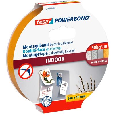 Tesa Powerbond Montageband Indoor 5 m x 19 mm Tesa Powerbond Montageband Indoor 5 m x 19 mm