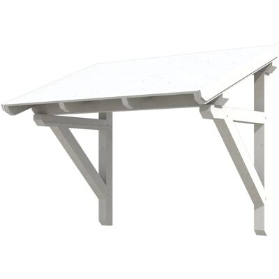 Skan Holz Haustür-Vordach Paderborn 1 Weiß lasiert 242 cm x 156 cm Skan Holz Haustür-Vordach Paderborn 1 Weiß lasiert 242 cm x 156 cm