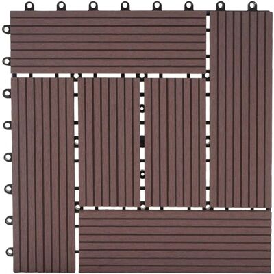 MCW WPC Bodenfliese Sarthe Holzoptik Balkon/Terrasse 11x Je 30x30cm - 1qm Coffee Versetzt MCW WPC Bodenfliese Sarthe Holzoptik Balkon/Terrasse 11x Je 30x30cm - 1qm Coffee Versetzt