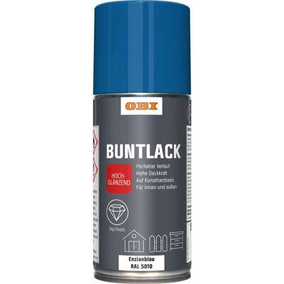 OBI Buntlack Spray RAL 5010 Enzianblau hochglänzend 150 ml OBI Buntlack Spray RAL 5010 Enzianblau hochglänzend 150 ml