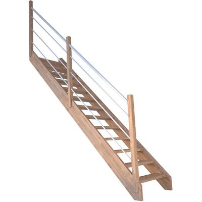 StarWood Treppen Treppe Mykonos Eiche Gerade Holz-Edelstahl-Geländer Weiß Links FSC® StarWood Treppen Treppe Mykonos Eiche Gerade Holz-Edelstahl-Geländer Weiß Links FSC®