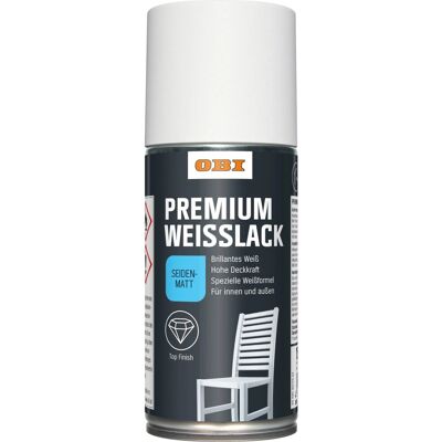 OBI Premium Weißlack Spray seidenmatt 150 ml OBI Premium Weißlack Spray seidenmatt 150 ml