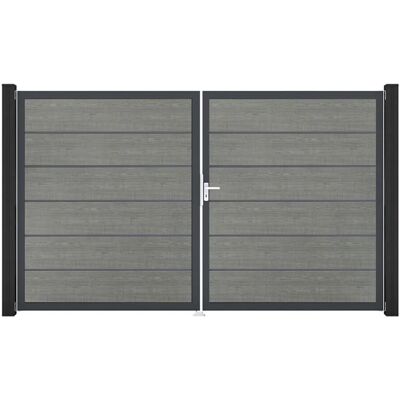 GroJa Tor 2-flg. Basicline Premium Grey Ash Cut Rahmen 306 cm x 180 cm DIN Links GroJa Tor 2-flg. Basicline Premium Grey Ash Cut Rahmen 306 cm x 180 cm DIN Links