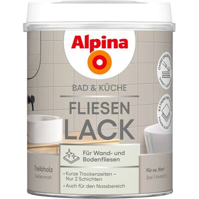 Alpina Fliesen-Lack Bad & Küche 2 Komponenten Treibholz Seidenmatt 750 ml Alpina Fliesen-Lack Bad & Küche 2 Komponenten Treibholz Seidenmatt 750 ml