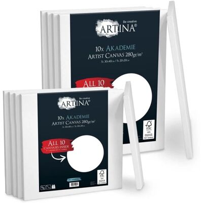 Artina Akademie Keilrahmen 30x40cm 5 + 20x20cm 5 FSC 10tlg Artina Akademie Keilrahmen 30x40cm 5 + 20x20cm 5 FSC 10tlg
