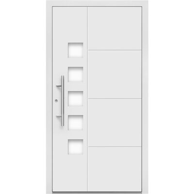 Splendoor Moderno Aluminium-Haustür Moderno M520/P 110 cm x 210 cm Weiß Anschlag Links Splendoor Moderno Aluminium-Haustür Moderno M520/P 110 cm x 210 cm Weiß Anschlag Links