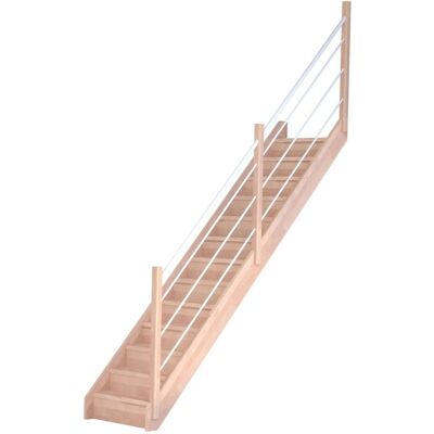 StarWood Treppen Treppe Mykonos Buche Gerade Setzstufen Holz-Edelstahl-Geländer Weiß Rechts FSC® StarWood Treppen Treppe Mykonos Buche Gerade Setzstufen Holz-Edelstahl-Geländer Weiß Rechts FSC®