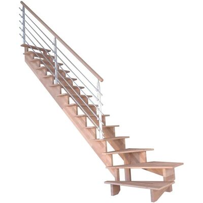 StarWood Treppen Treppe Lindos Pro Buche Gew. L 100 cm Design-Geländer-Edelstahl FSC® StarWood Treppen Treppe Lindos Pro Buche Gew. L 100 cm Design-Geländer-Edelstahl FSC®