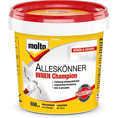 Molto Spachtelmasse Alleskönner Champion Innen Weiss 500 ml Molto Spachtelmasse Alleskönner Champion Innen Weiss 500 ml
