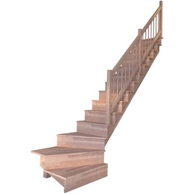 StarWood Treppen Treppe Lindos Buche Gewendelt Rechts Setzstufen 100 cm Holz-Design-Geländer FSC® StarWood Treppen Treppe Lindos Buche Gewendelt Rechts Setzstufen 100 cm Holz-Design-Geländer FSC®
