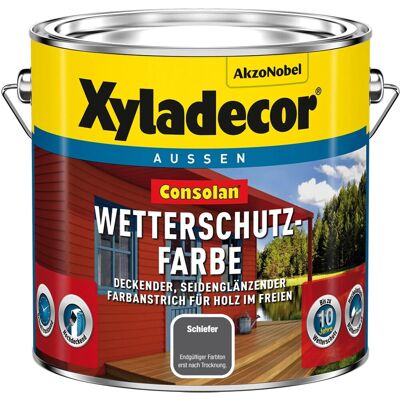 Xyladecor Consolan Wetterschutzfarbe Schiefer seidenglänzend 2,5 l Xyladecor Consolan Wetterschutzfarbe Schiefer seidenglänzend 2,5 l