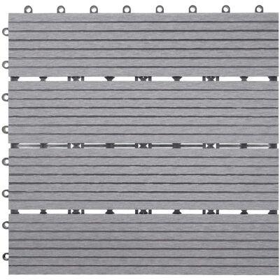MCW WPC Bodenfliese Sarthe Holzoptik Balkon/Terrasse 11x Je 30x30cm - 1qm Basis Grau Linear MCW WPC Bodenfliese Sarthe Holzoptik Balkon/Terrasse 11x Je 30x30cm - 1qm Basis Grau Linear