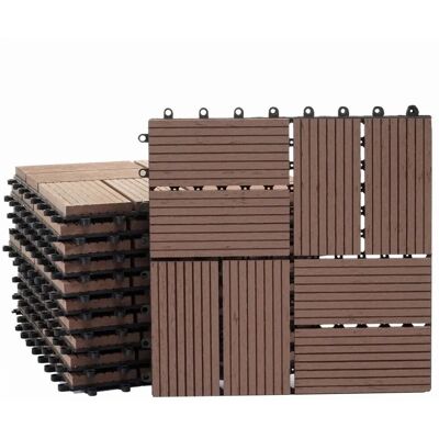 MCW WPC Bodenfliese Sarthe Holzoptik Balkon/Terrasse 11x Je 30x30cm - 1qm Coffee Vierecke MCW WPC Bodenfliese Sarthe Holzoptik Balkon/Terrasse 11x Je 30x30cm - 1qm Coffee Vierecke