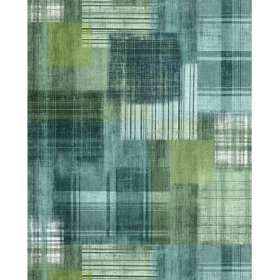 KOMAR Patchy Plaid Tapete - 200x250cm - Grün/Blau KOMAR Patchy Plaid Tapete - 200x250cm - Grün/Blau