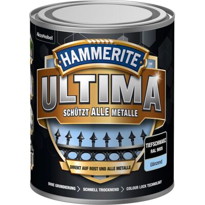 Hammerite Ultima Premium Metall-Schutzlack glänzend Tiefschwarz 750 ml Hammerite Ultima Premium Metall-Schutzlack glänzend Tiefschwarz 750 ml
