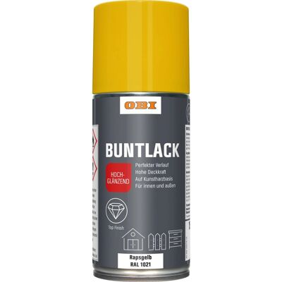 OBI Buntlack Spray RAL 1021 Rapsgelb hochglänzend 150 ml OBI Buntlack Spray RAL 1021 Rapsgelb hochglänzend 150 ml
