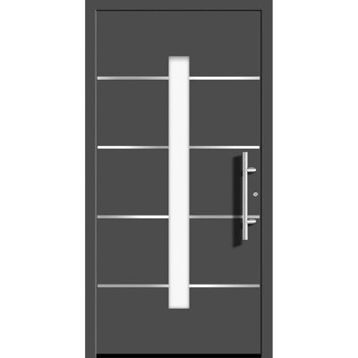 Splendoor Moderno Aluminium-Haustür Moderno M400/P 110 x 210 cm Anthrazit Metallic Anschlag Rechts Splendoor Moderno Aluminium-Haustür Moderno M400/P 110 x 210 cm Anthrazit Metallic Anschlag Rechts