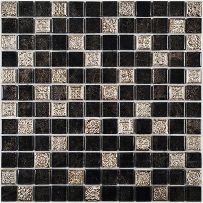 Mosaik Glas & Stein Inka Black Relief 30 cm x 30 cm Mosaik Glas & Stein Inka Black Relief 30 cm x 30 cm