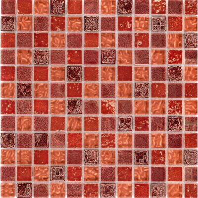Mosaik Glas & Stein Maya Red 30 cm x 30 cm Mosaik Glas & Stein Maya Red 30 cm x 30 cm