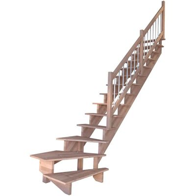 StarWood Treppen Treppe Lindos Pro Buche Gew. R 80 cm Holz-Edelstahl-Geländer FSC® StarWood Treppen Treppe Lindos Pro Buche Gew. R 80 cm Holz-Edelstahl-Geländer FSC®