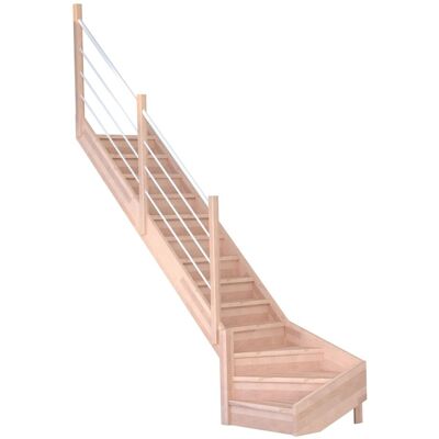 StarWood Treppen Treppe Mykonos Pro Buche Gew. L 90cm Setzstufe Holz-Edelstahl-Geländer Weiß FSC® StarWood Treppen Treppe Mykonos Pro Buche Gew. L 90cm Setzstufe Holz-Edelstahl-Geländer Weiß FSC®