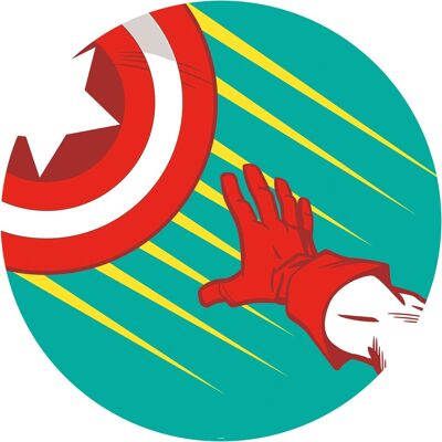 Komar Vliesfototapete Dot Avengers Captain's Shield Pop Art selbstkleb. Ø 125 cm Komar Vliesfototapete Dot Avengers Captain's Shield Pop Art selbstkleb. Ø 125 cm