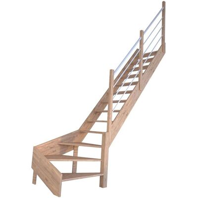 StarWood Treppen StarWood Treppe Rhodos Eiche Gew. R Holz-Edelstahl-Geländer Weiß FSC® StarWood Treppen StarWood Treppe Rhodos Eiche Gew. R Holz-Edelstahl-Geländer Weiß FSC®