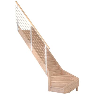 StarWood Treppen Treppe Mykonos Pro Eiche Gew. L 90 cm Setzstufen Design-Geländer-Holz FSC® StarWood Treppen Treppe Mykonos Pro Eiche Gew. L 90 cm Setzstufen Design-Geländer-Holz FSC®