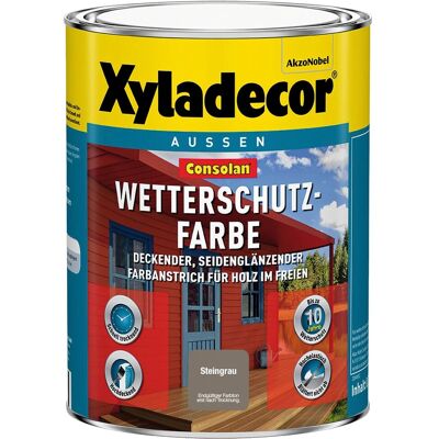 Xyladecor Wetterschutzfarbe Consolan Steingrau Seidenglänzend 750 ml Xyladecor Wetterschutzfarbe Consolan Steingrau Seidenglänzend 750 ml