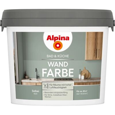 Alpina Wand-Farbe Bad & Küche Salbei 2,5 l Alpina Wand-Farbe Bad & Küche Salbei 2,5 l