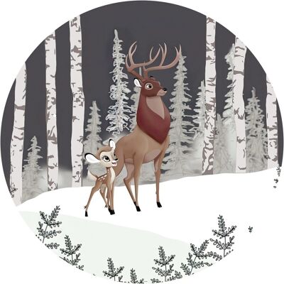 Komar Vliesfototapete Dot Bambi Great Prince selbstklebend Ø 125 cm Komar Vliesfototapete Dot Bambi Great Prince selbstklebend Ø 125 cm