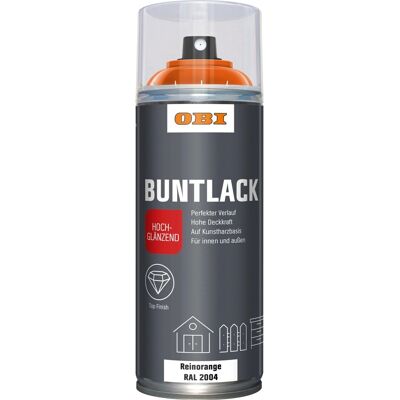 OBI Buntlack Spray RAL 2004 Reinorange hochglänzend 400 ml OBI Buntlack Spray RAL 2004 Reinorange hochglänzend 400 ml