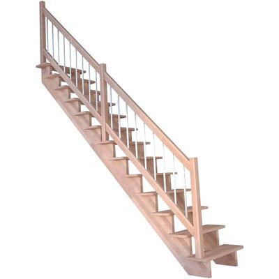 StarWood Treppen Treppe Lindos Buche Gerade 100 cm Holz-Edelstahl-Geländer FSC® StarWood Treppen Treppe Lindos Buche Gerade 100 cm Holz-Edelstahl-Geländer FSC®