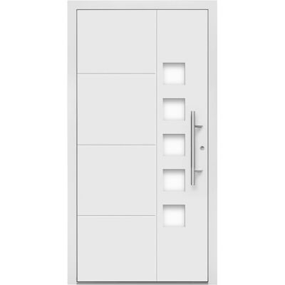 Splendoor Moderno Aluminium-Haustür Moderno M520/P 110 cm x 210 cm Weiß Anschlag Rechts Splendoor Moderno Aluminium-Haustür Moderno M520/P 110 cm x 210 cm Weiß Anschlag Rechts